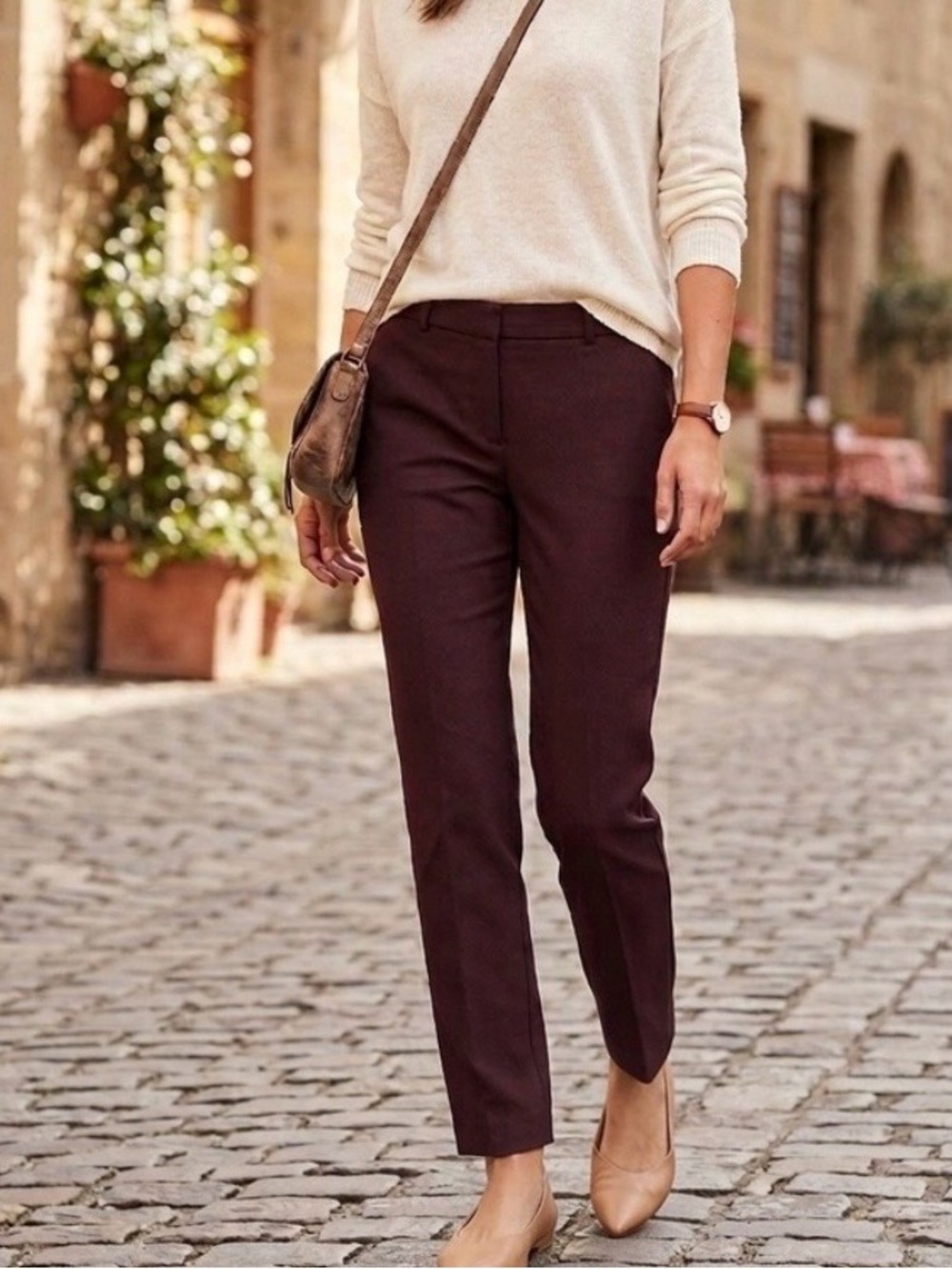 Banana Republic Ryan dress pants Burgundy Size 2 Office Work Preppy Maroon